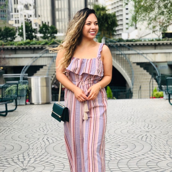 Pink & Peach Multi-Color Ruffle Jumpsuit - Picture 2 of 6